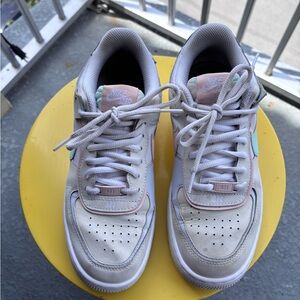 Nike Air Force 1 Sneakers - White and Pink